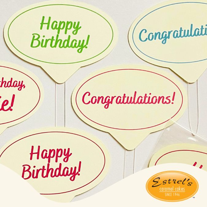 Message Topper – Estrel's Caramel Cakes